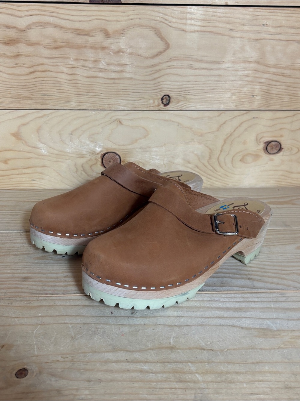 Lotta Stockholm brown leather clogs size 37